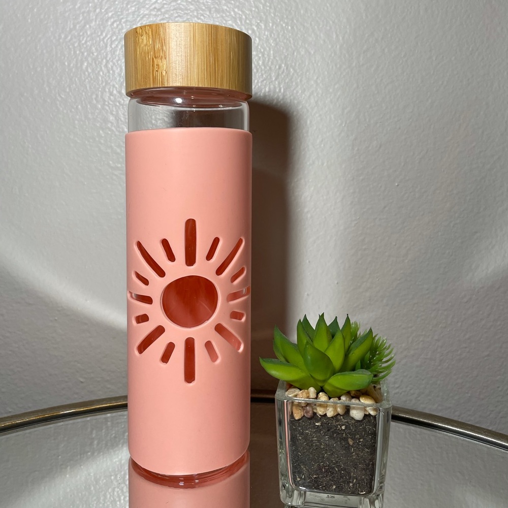 Glass Water Bottle With Rubber Sleeve